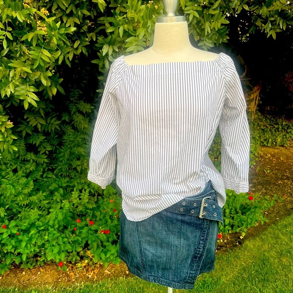 Banana Republic Off-Shoulder Striped Blouse - Picture 3 of 9